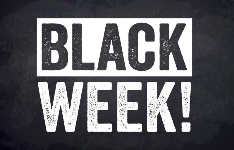 Chalkboard or blackboard with Black friday and black week